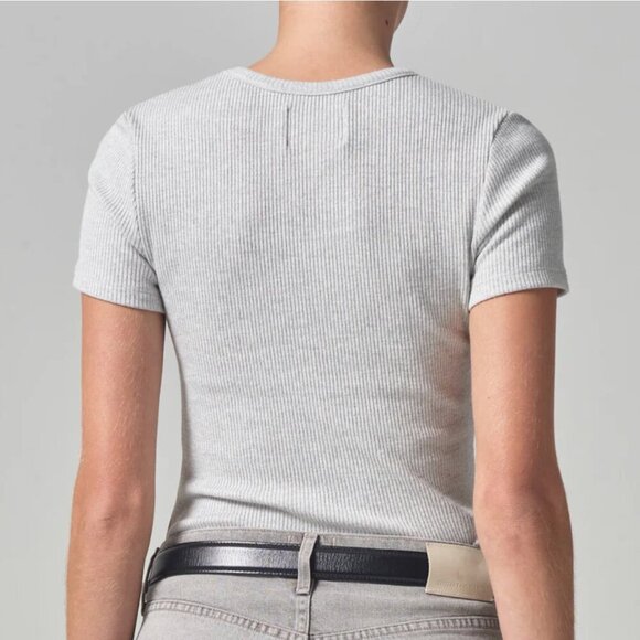 Citizens of Humanity Bree Baby Tee in Heather Grey - Picture 2 of 7